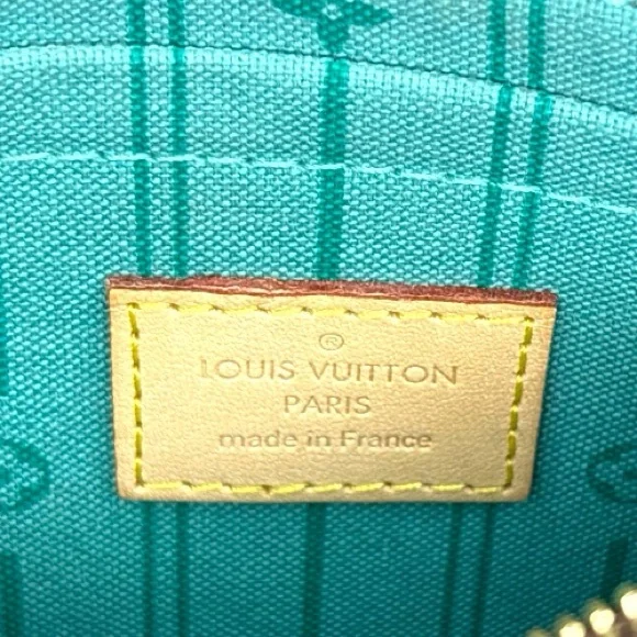 Louis Vuitton Teal and Tan Interior